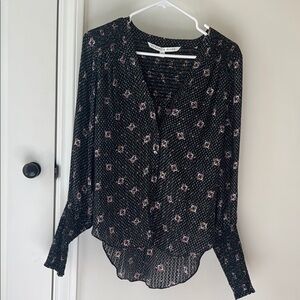 Black Floral Women's Top